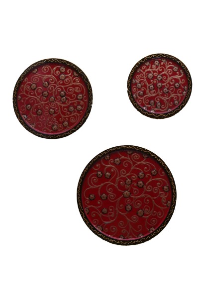 Wooden Wall Decor Plates - Set of 3 